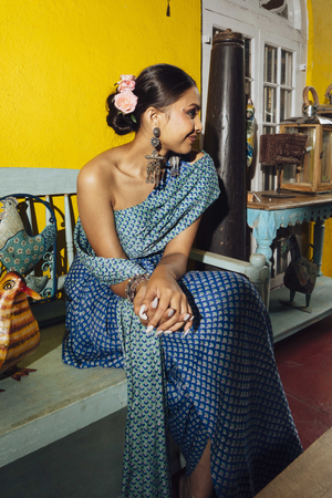 Zaroon Silk Saree Dress