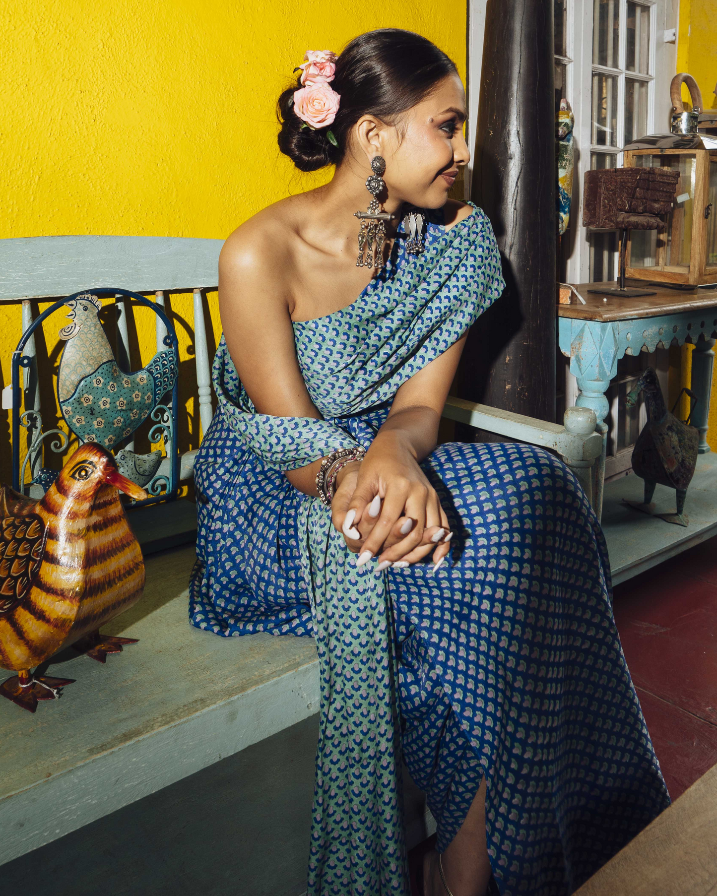 Zaroon Silk Saree Dress