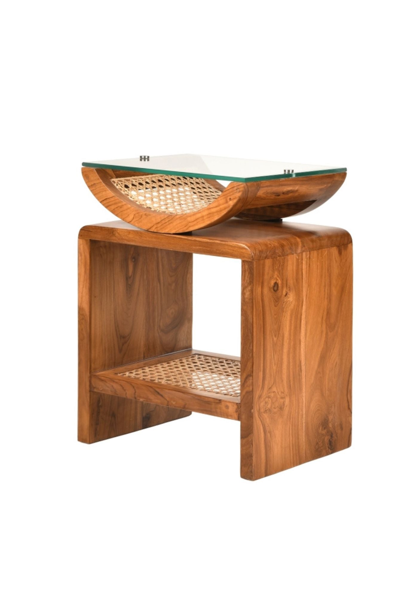 Arch Cane Teakwood Side Table (SHIPPING ONLY IN INDIA)