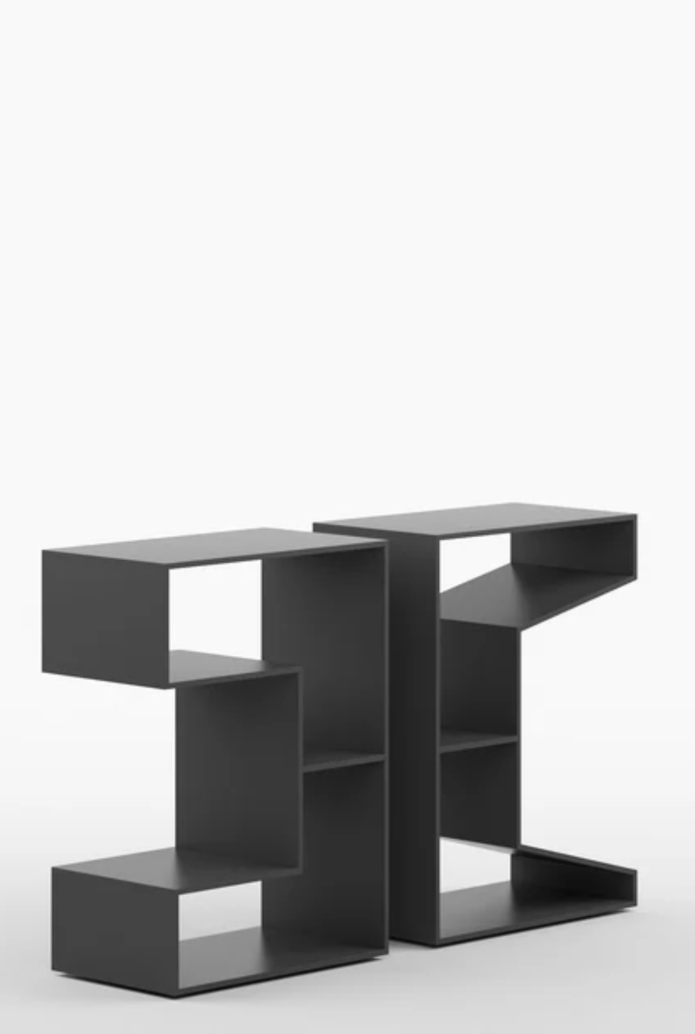 Roto Contemporary Metal Console Table in Matt Black Colour