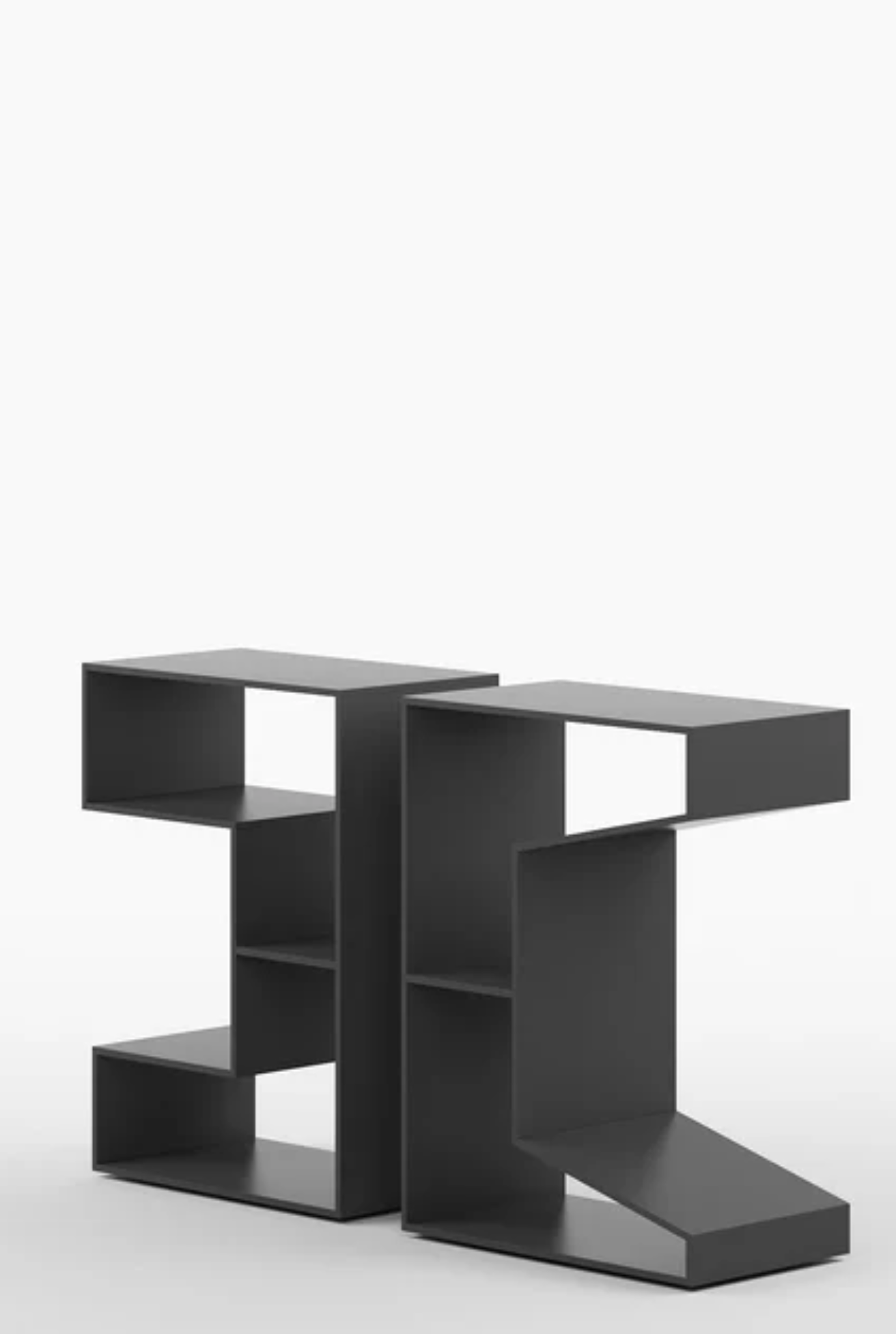 Roto Contemporary Metal Console Table in Matt Black Colour