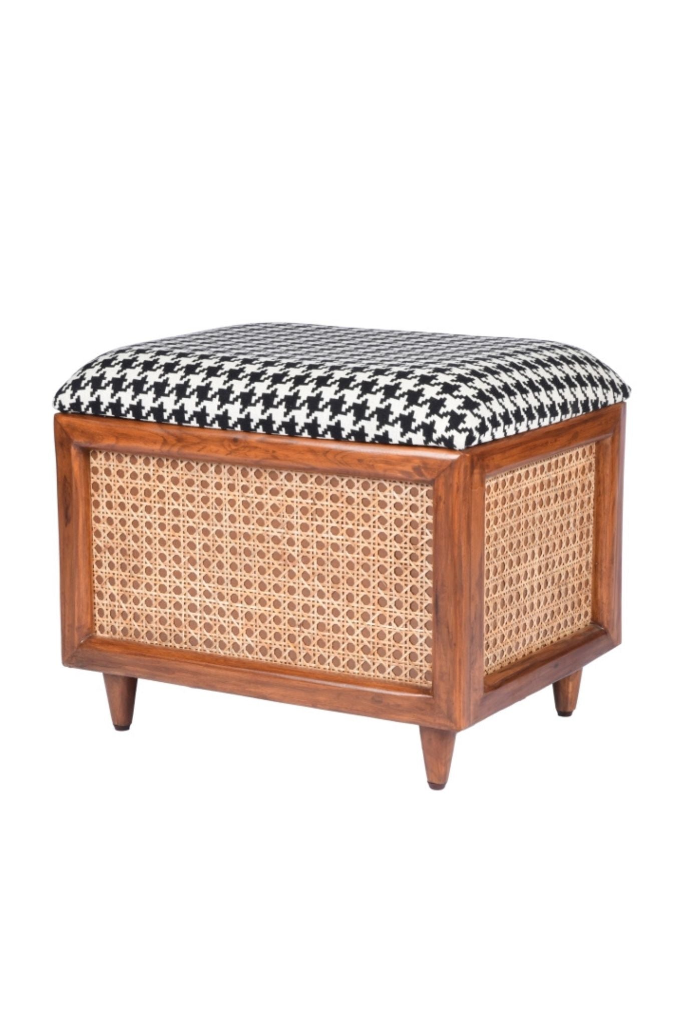Houndstooth Ottoman    (SHIPPING ONLY IN INDIA)