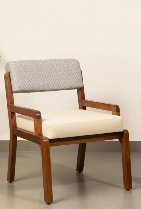 Zyra Upholstered Teak Wood Dining Chair