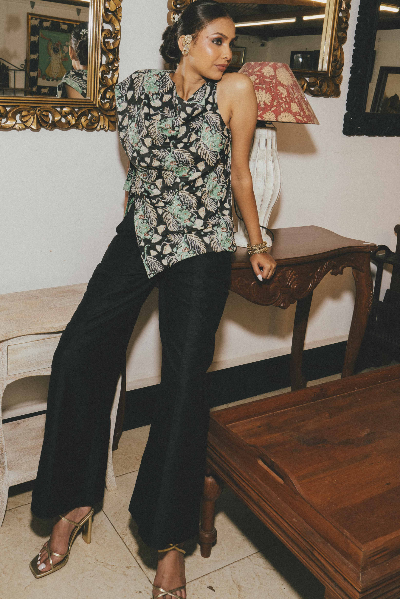 Gulsher Silk Trouser Set