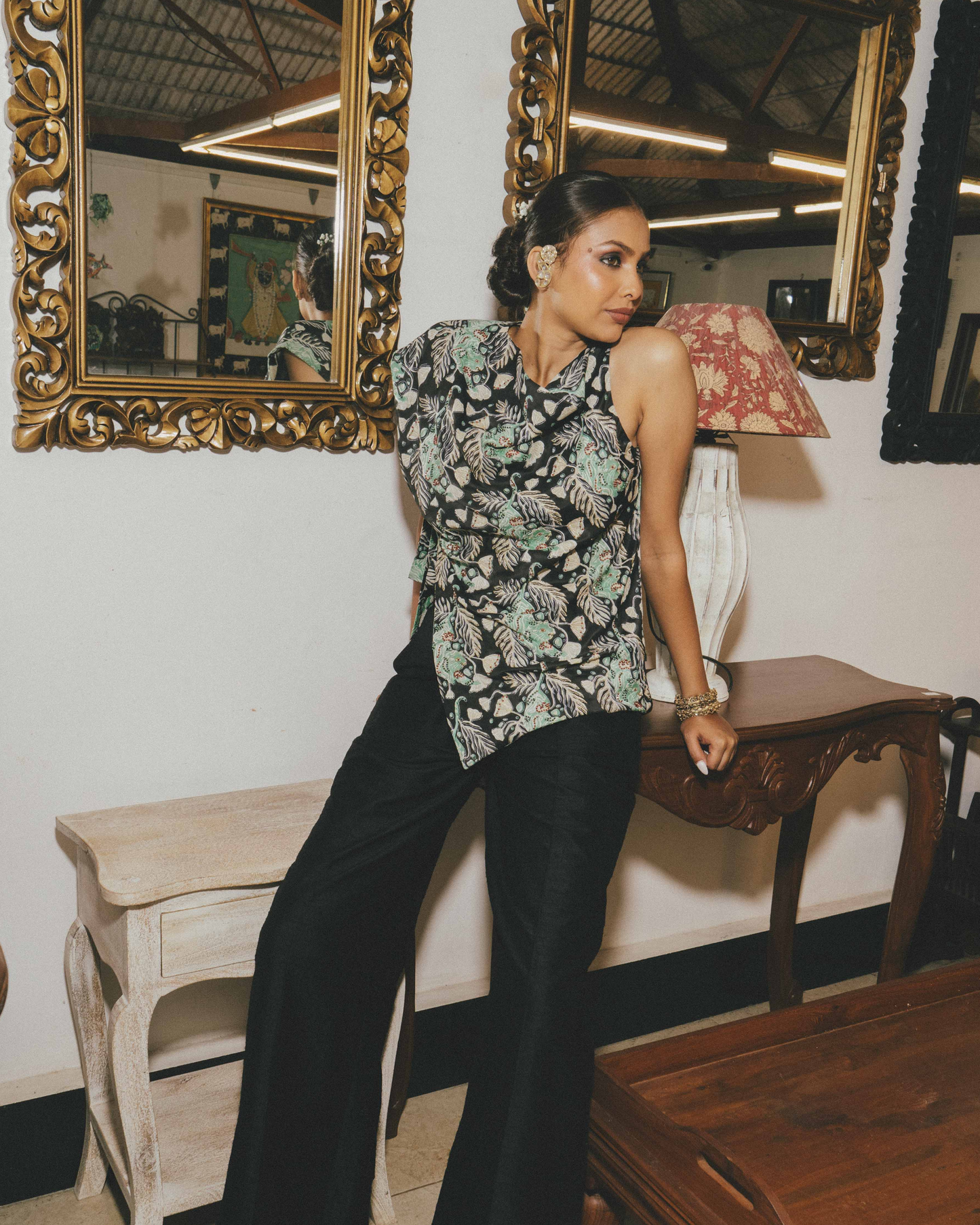 Gulsher Silk Trouser Set