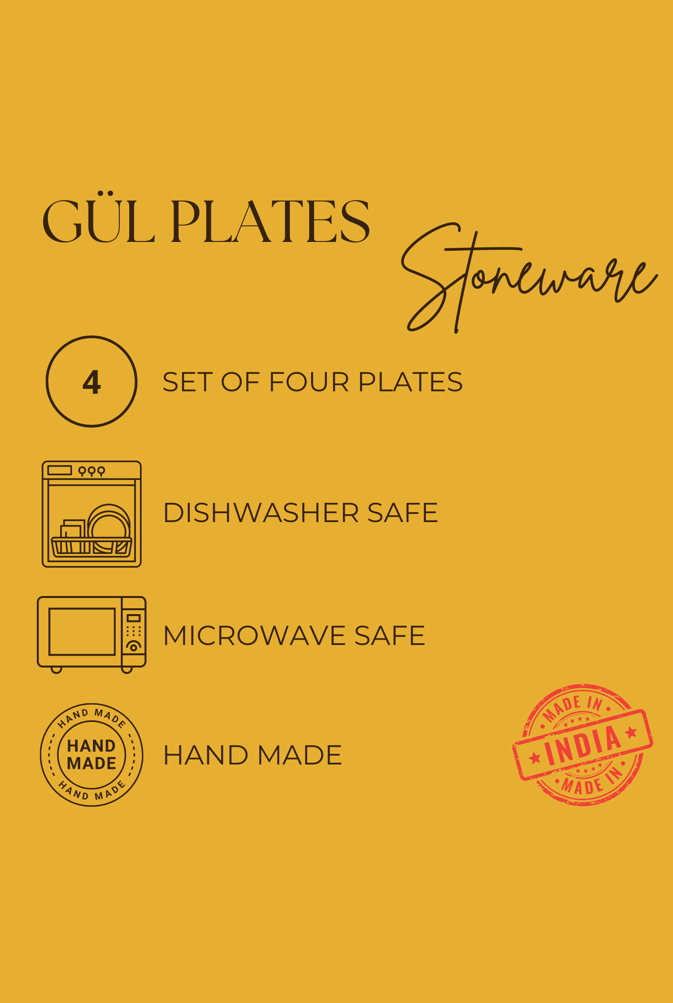 Gül plates - set of four