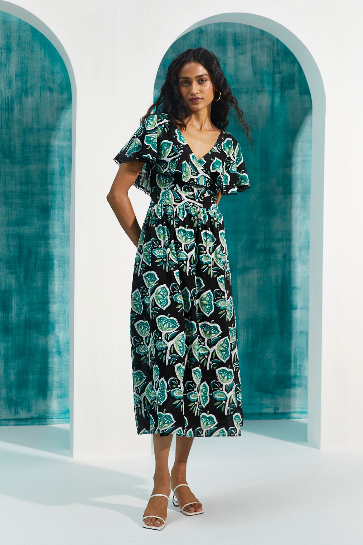 sustainable-handmade-handcrafted-jodi-thejodilife-block-printed-floral-motif-wrap-design-sailor-collar-dainty-lace-black-green