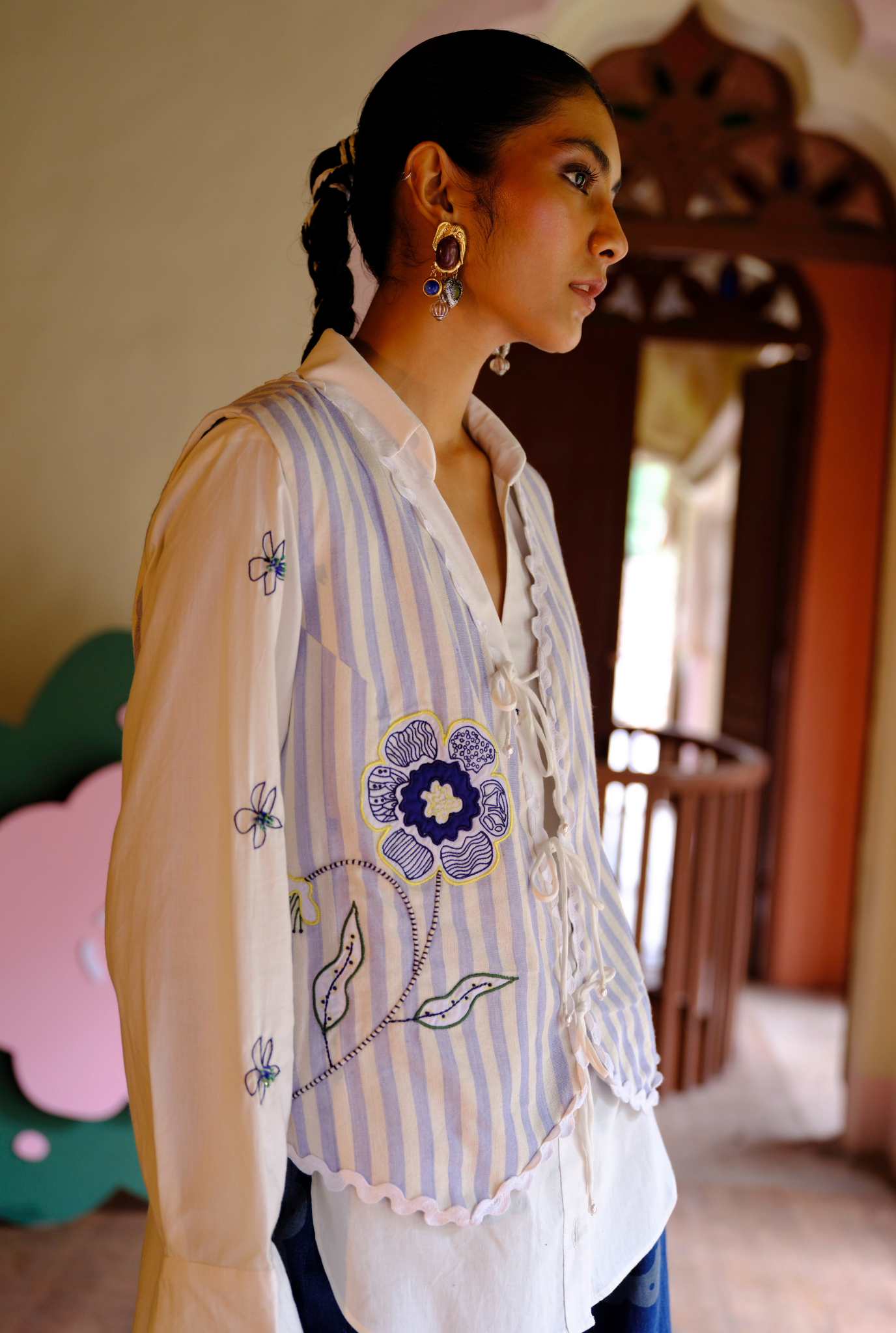 Rosella Handwoven Waistcoat and Shirt Set