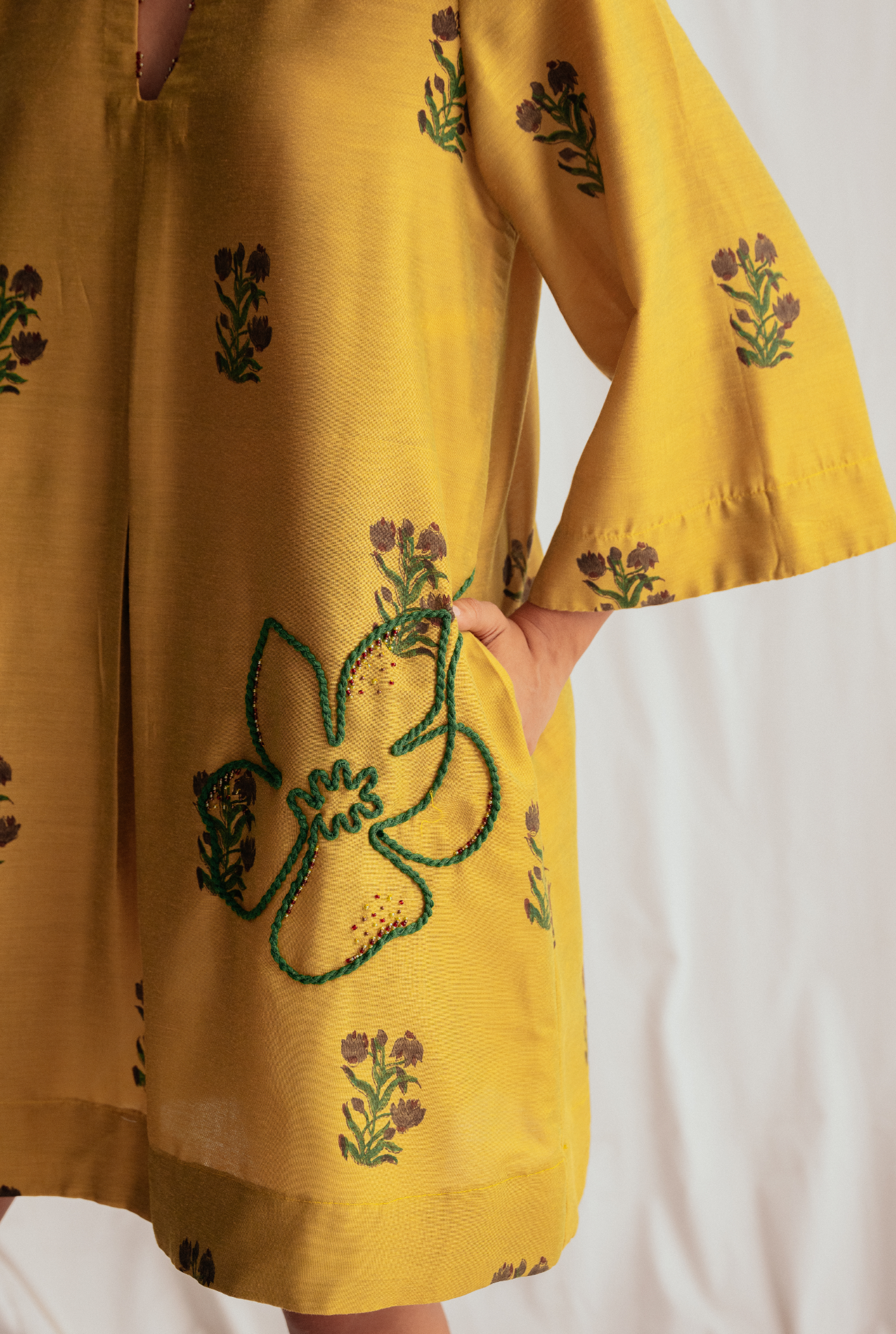 Nimbu Silk Shift Dress