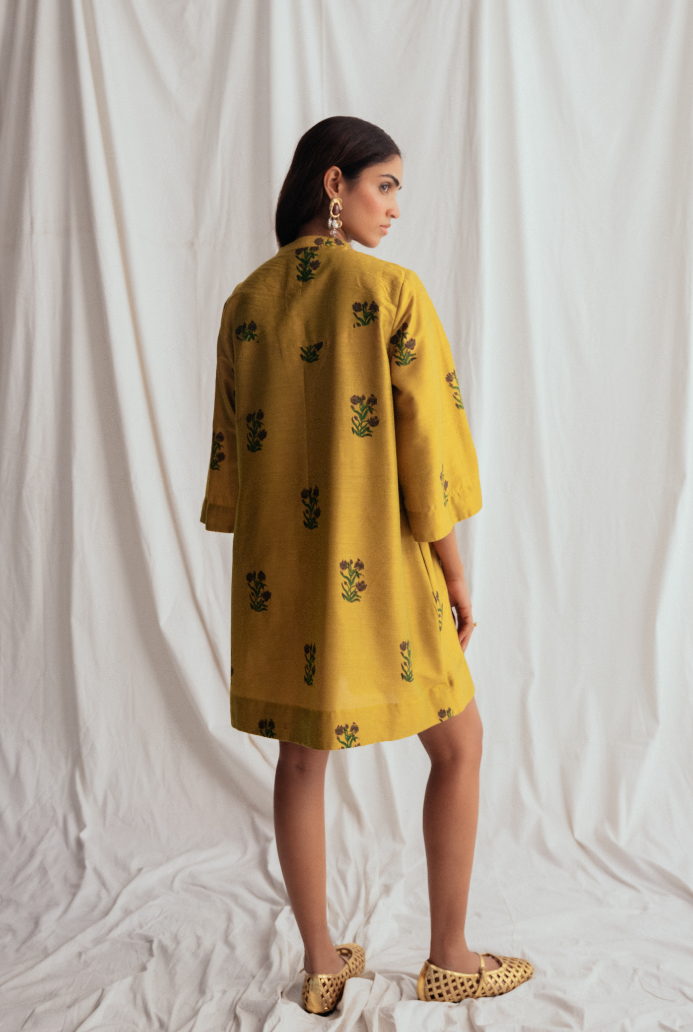 Nimbu Silk Shift Dress