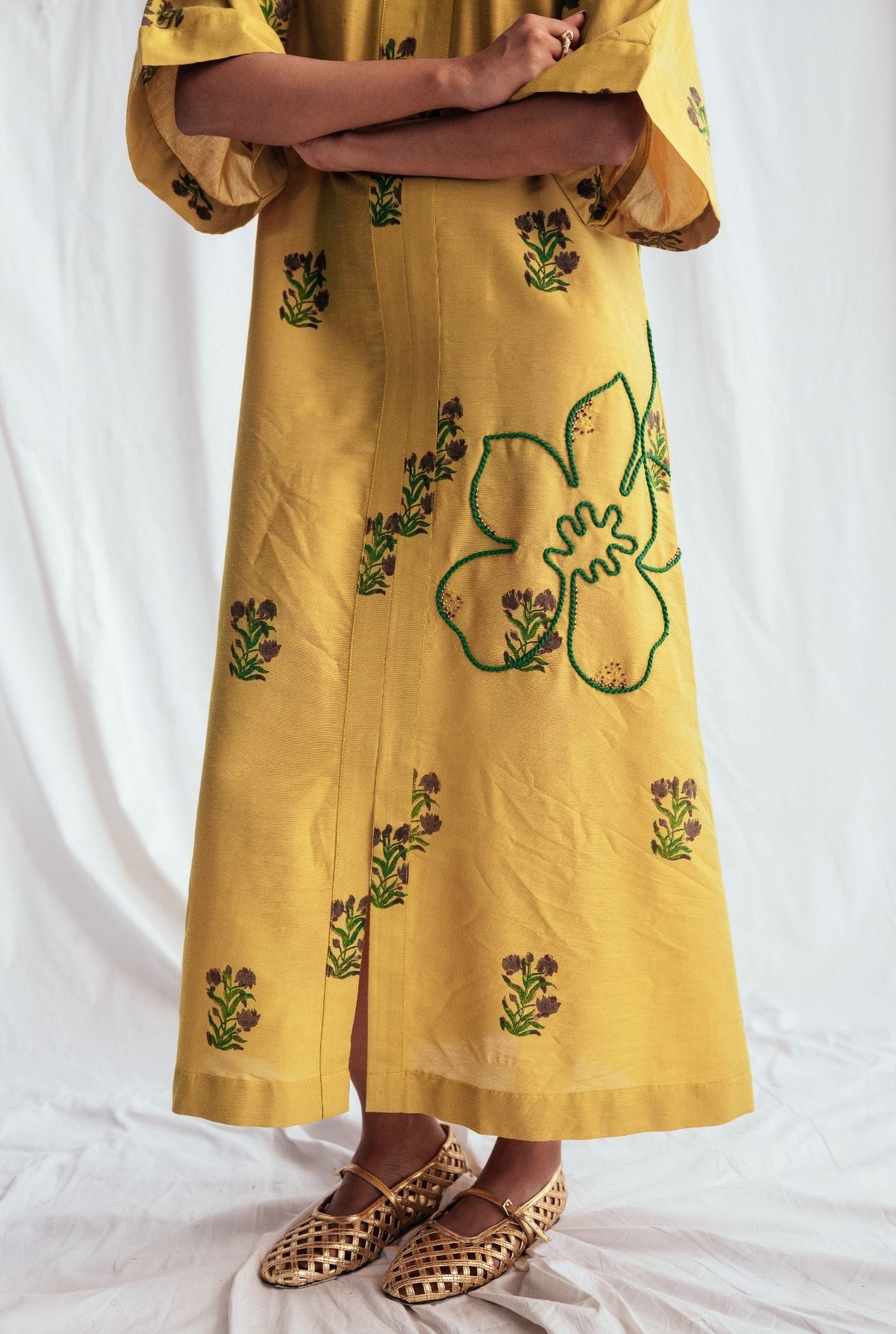 Nimbu Silk Day Dress