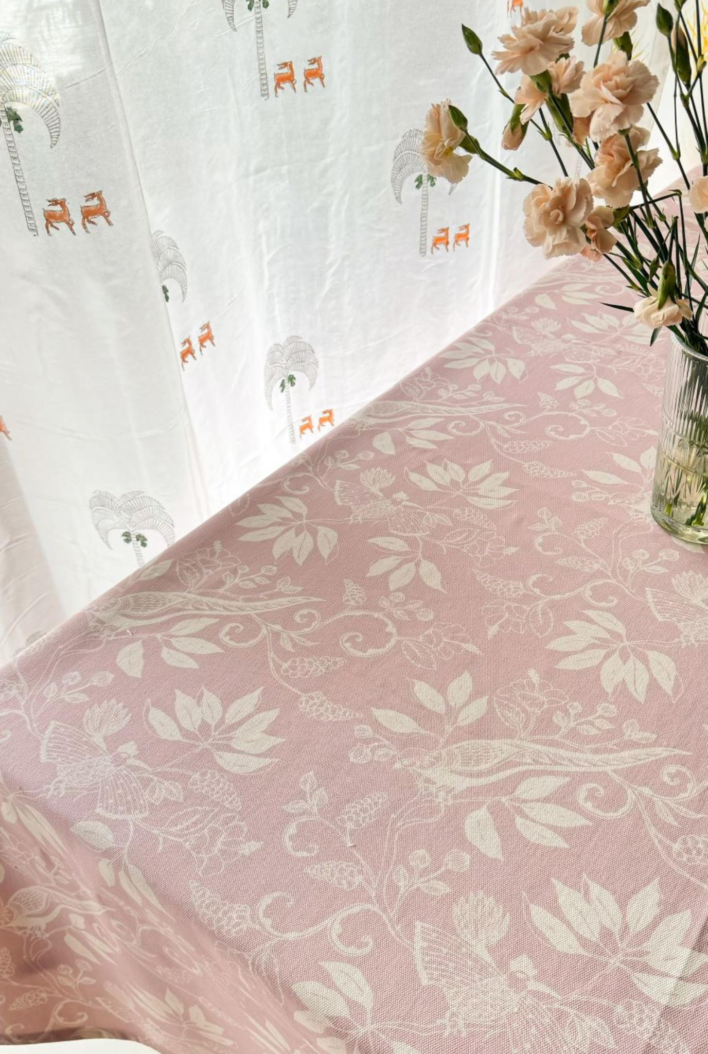 The Pale Pink Bird Table Cloth