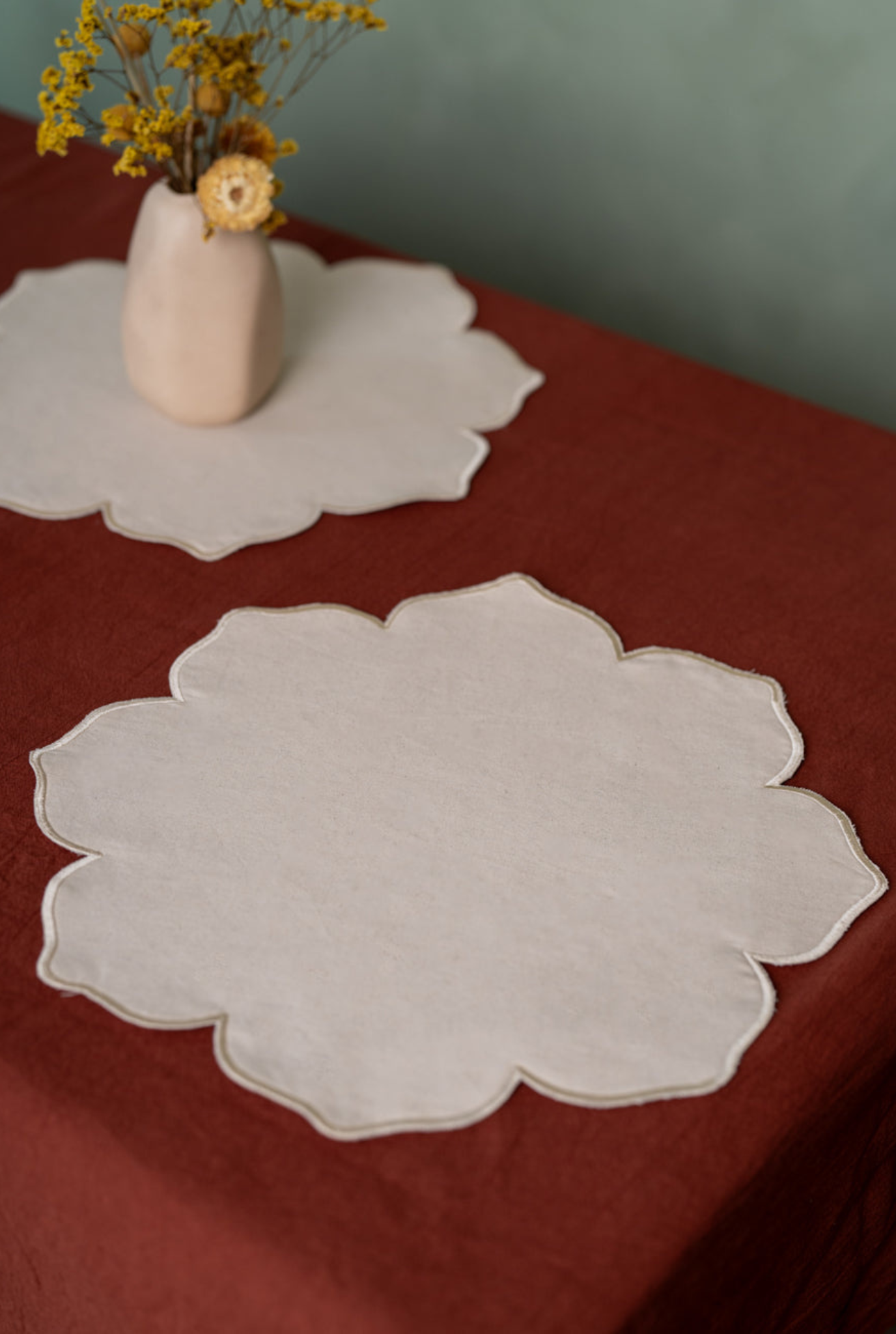 Lotus Table Mats in Creme (Set of 2)