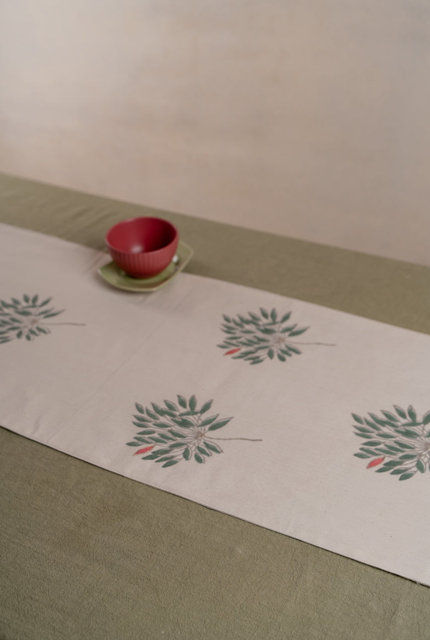 Gulmohar Table Runner With Striped Back