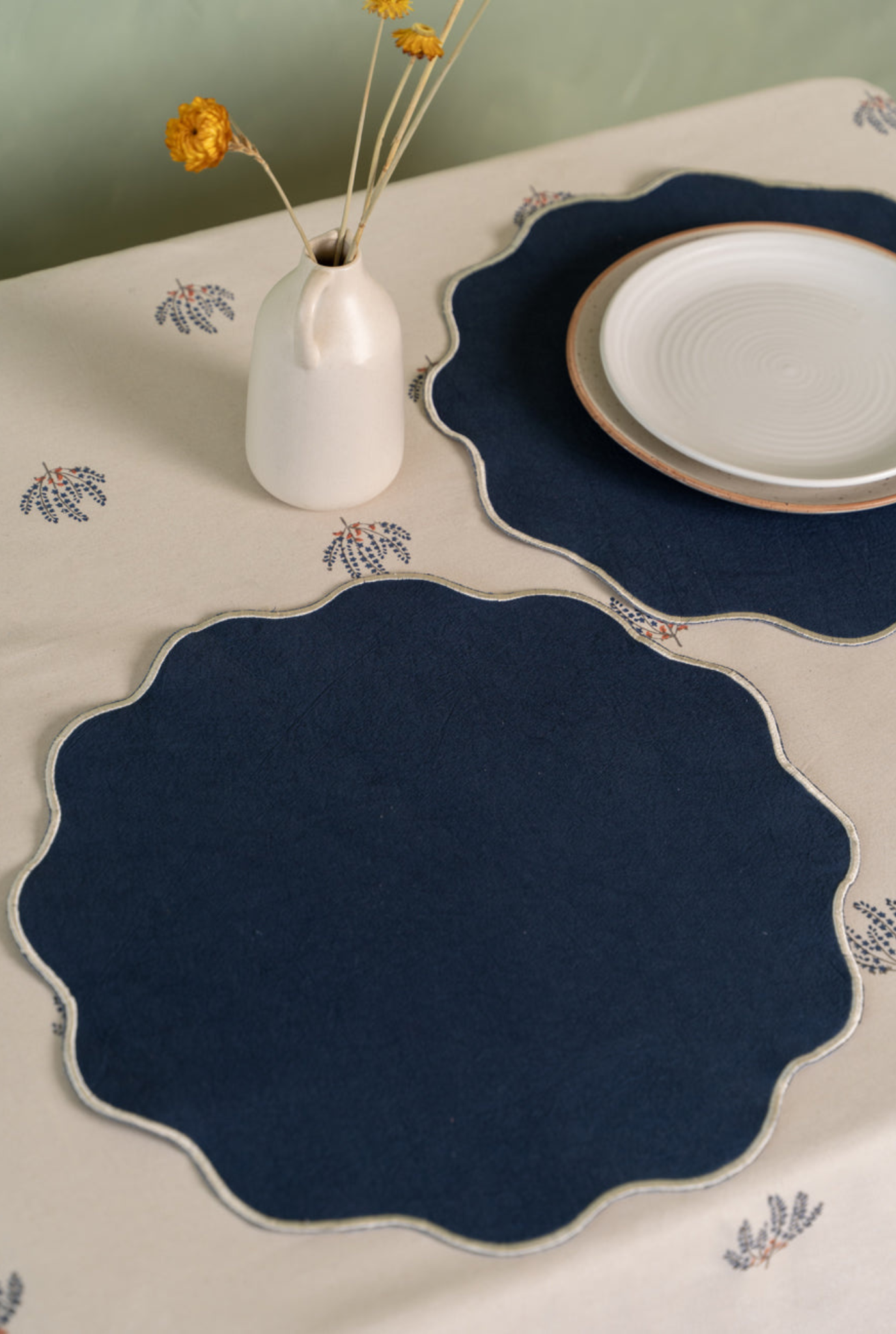 Lotus Table Mats in Blue (Set of 2)