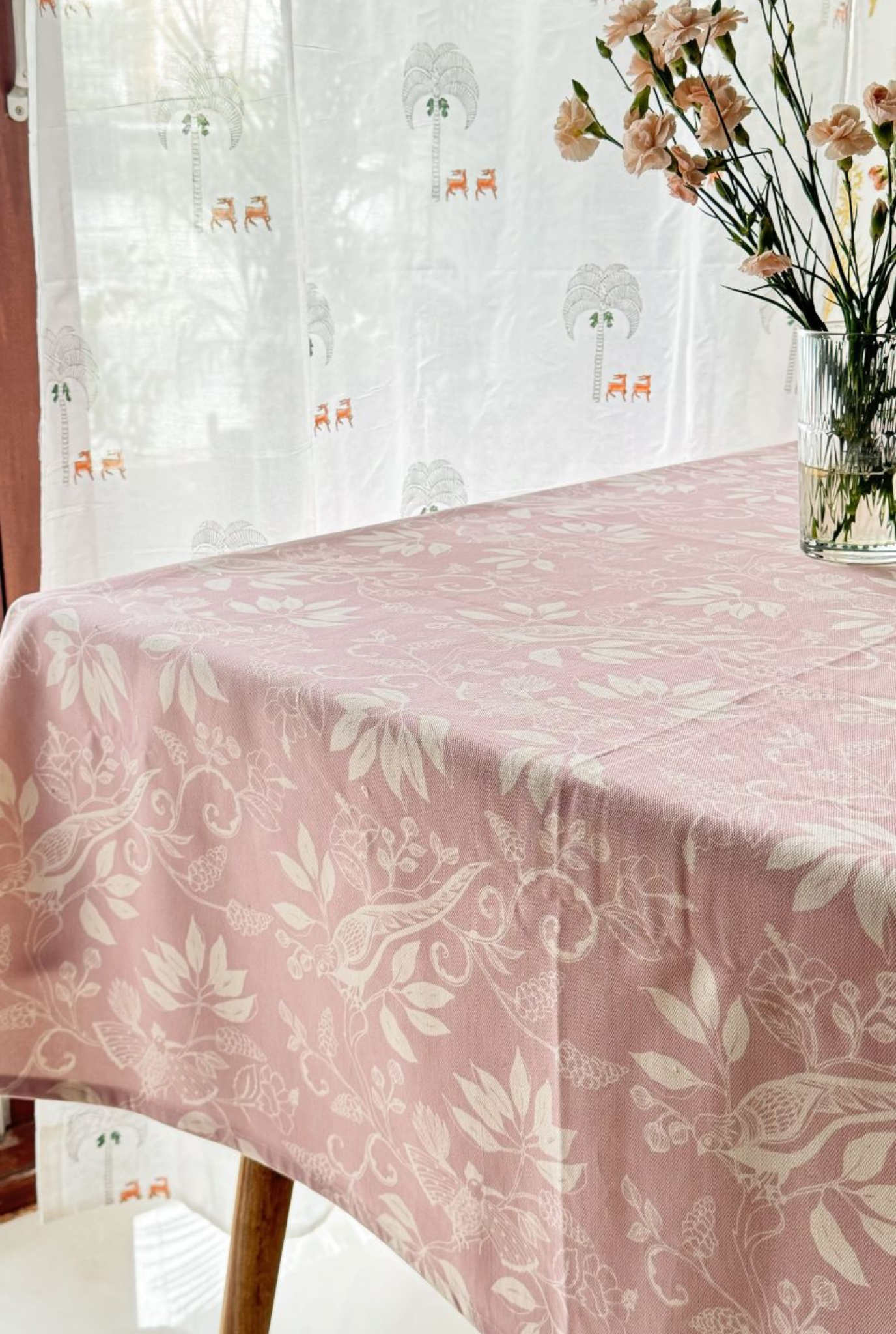 The Pale Pink Bird Table Cloth