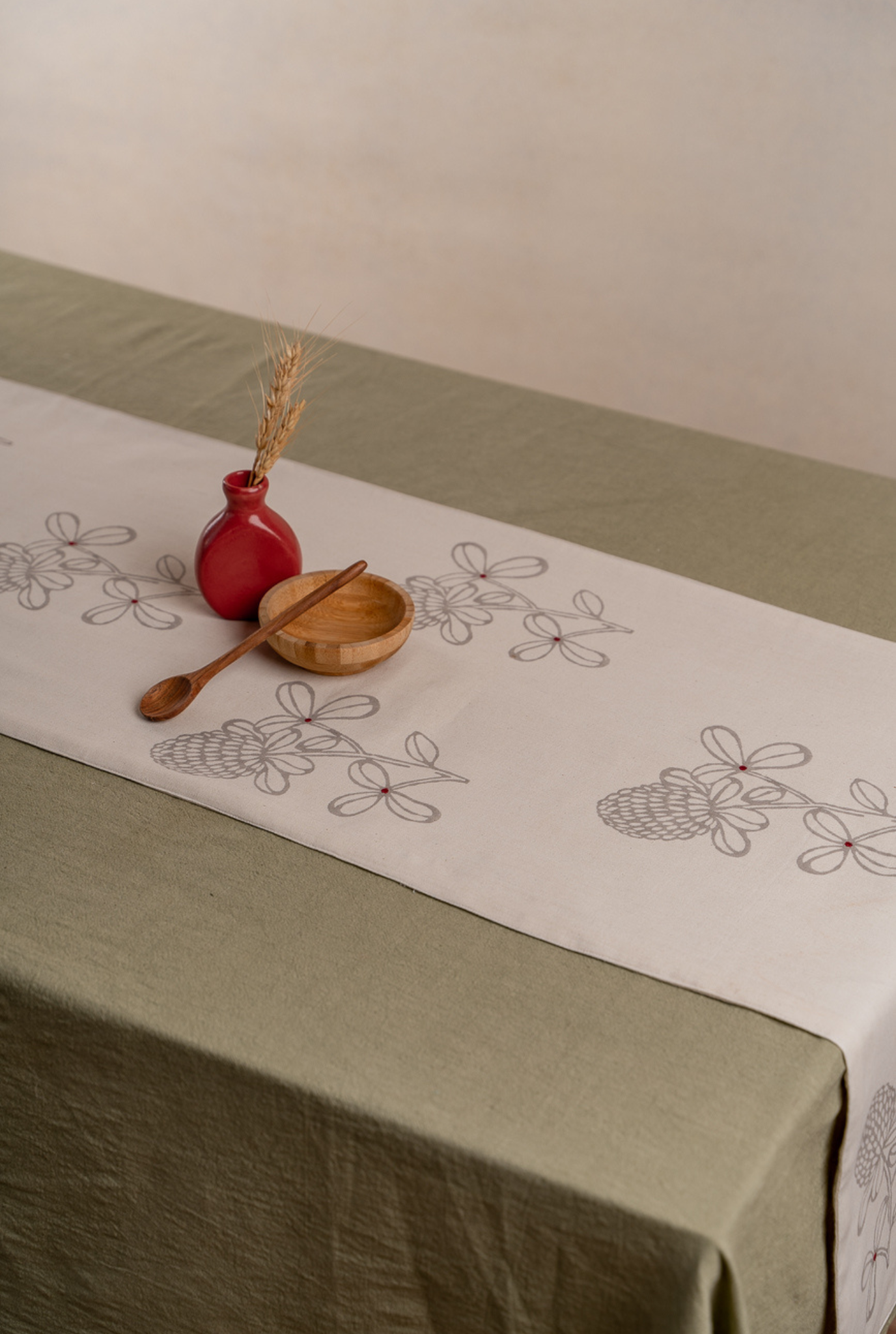 Firangipani Table Runner - Grey