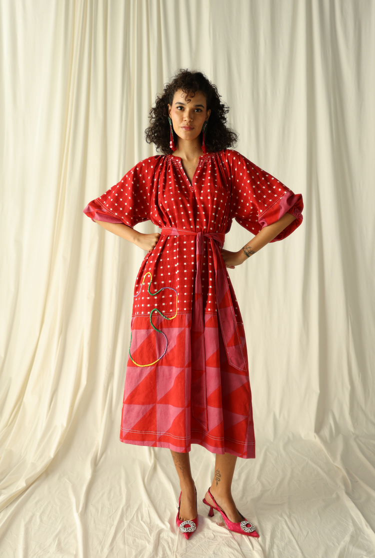 Andretta Embroidered Peasant Dress JODI Andretta Embroidered Peasant Dress JODI