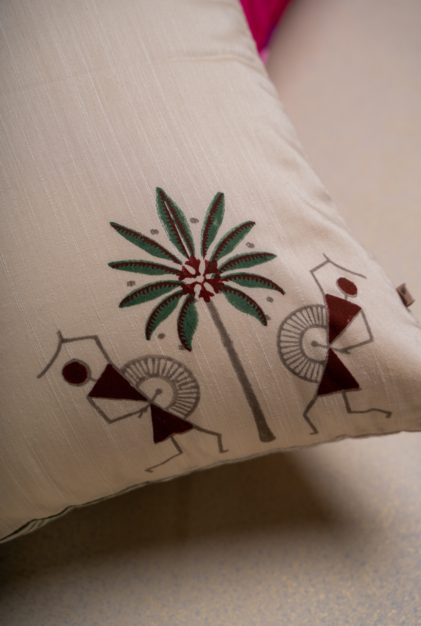 Tribal Tales Silk Cushion Cover -White