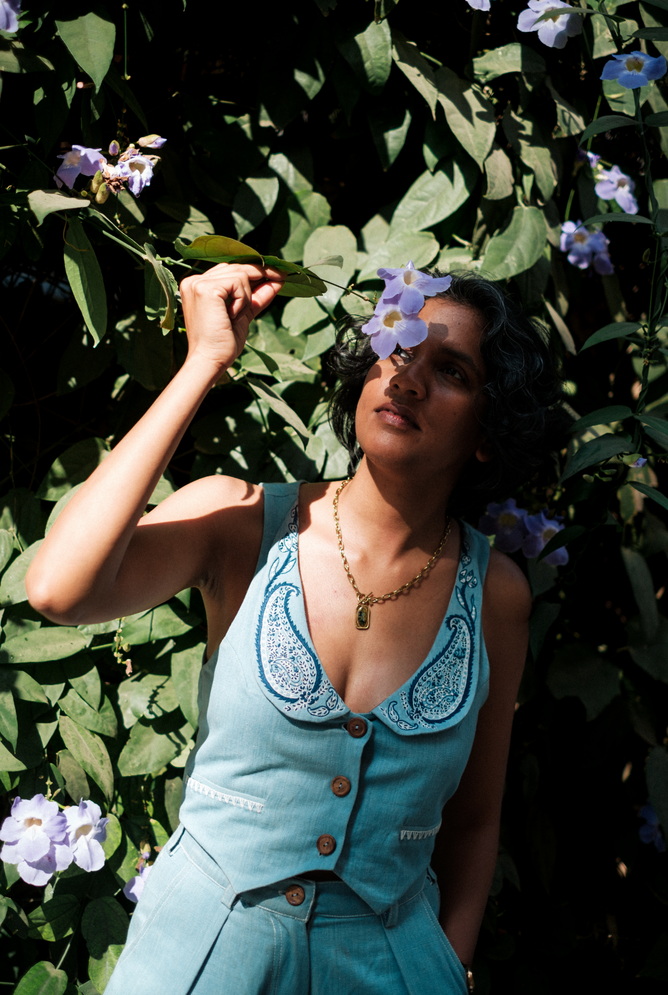 Handloom Denim Koti Waistcoat