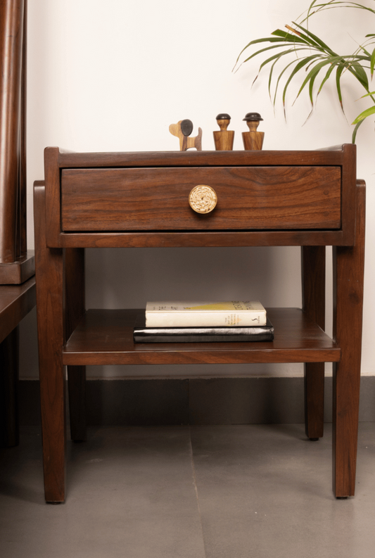 Perth Teak Wood Bed Side Table