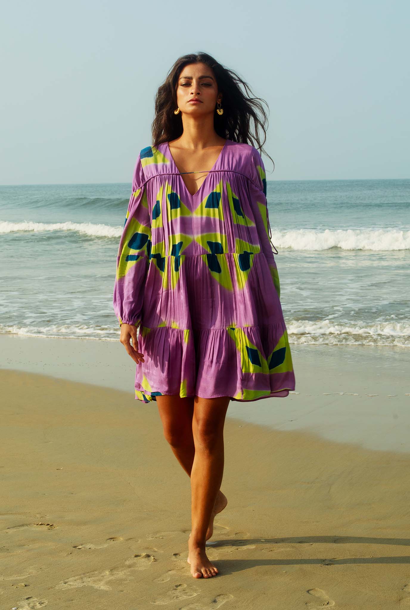 the-Jodi-life-muslin-silk-printed-dress-susegad-summer-clamp-dye-sustainable-hand-dyed-lilac-handmade