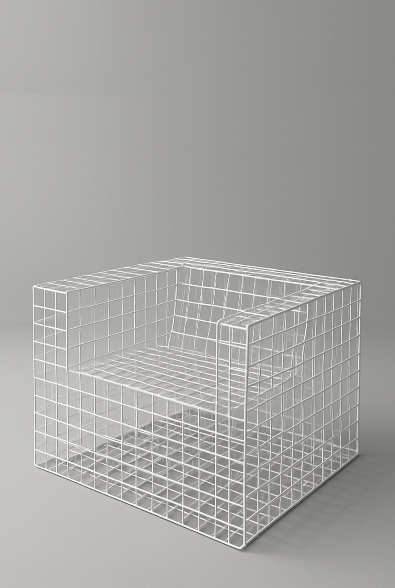 Grid Lounge Chair in Pearl White Finish