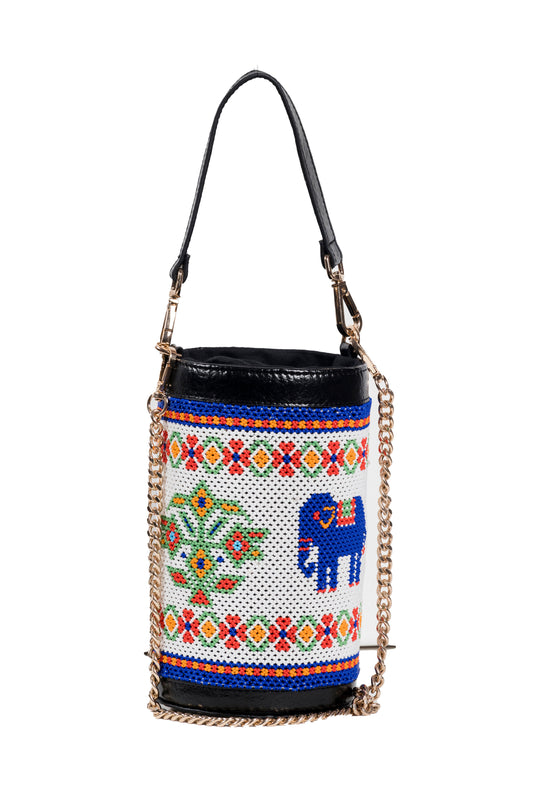 Vistara elephant beadwork bag