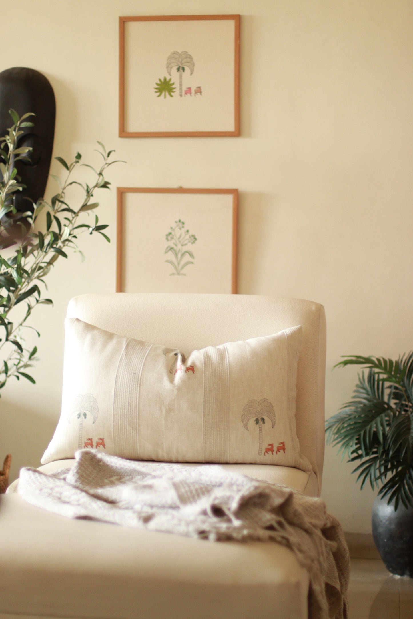 Woodland Linen Cushion Cover