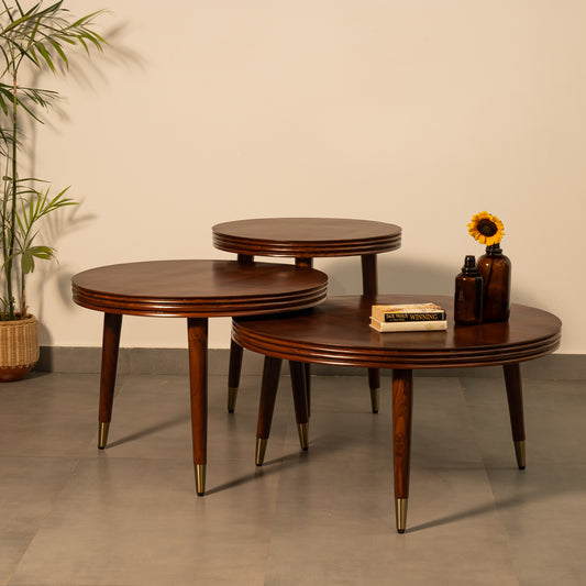 Trilaya Teakwood nested Table