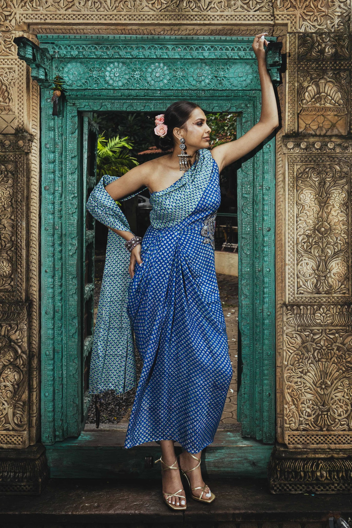Zaroon Silk Saree Dress