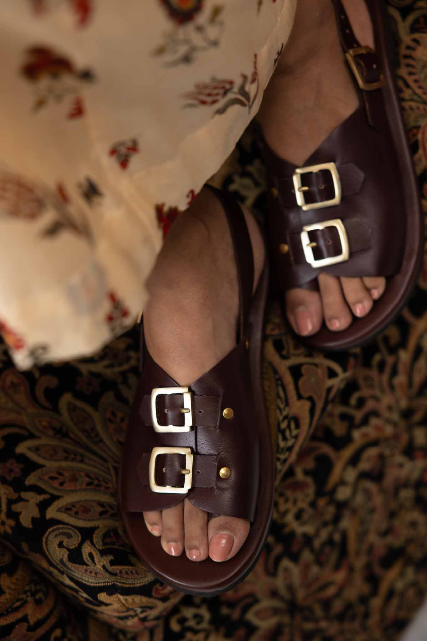 Envelope Sandals Double Buckle