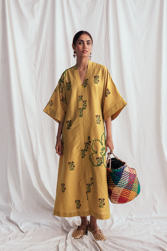 Nimbu Silk Day Dress