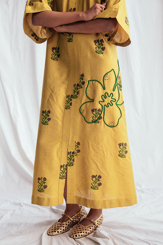 Nimbu Silk Day Dress