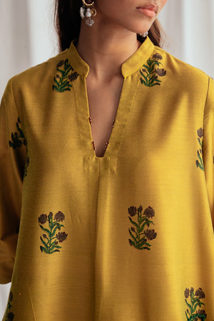 Nimbu Silk Shift Dress