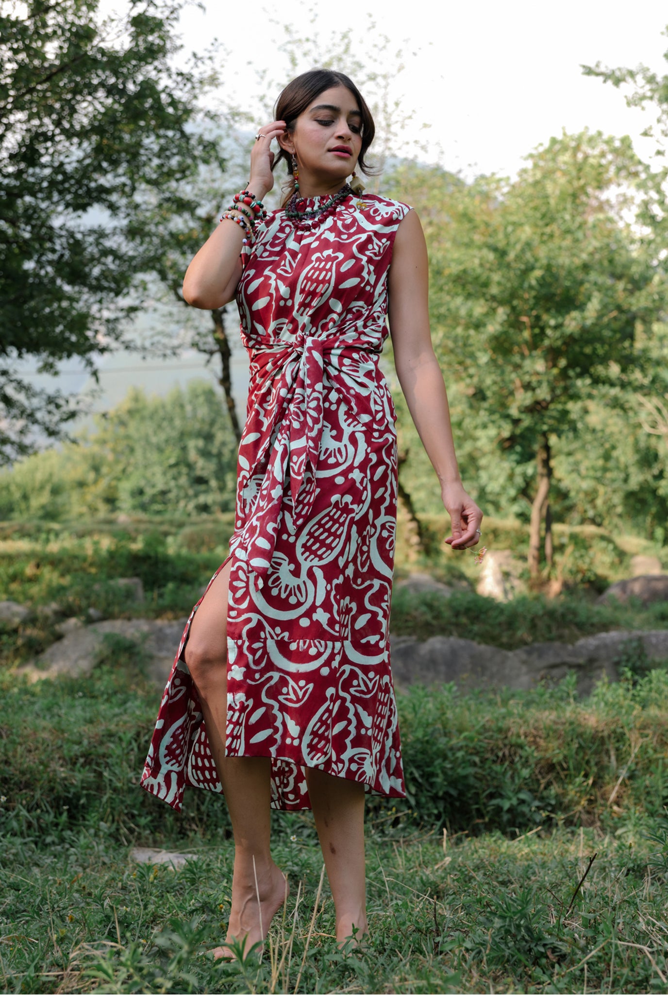 maroon-cotton-hand-block-printed-jodi-dress