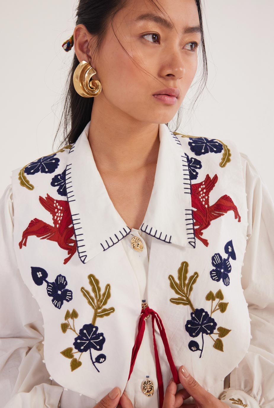 Kiji Embroidered Bib