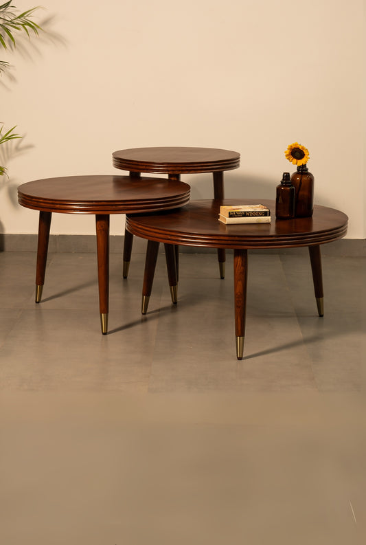 Trilaya Teakwood nested Table