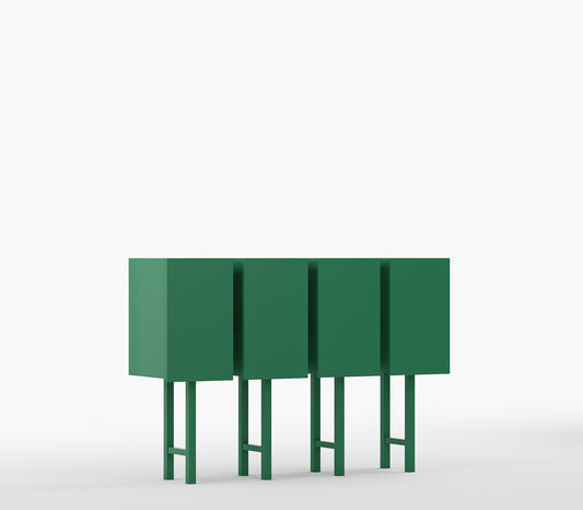 Metro Mod Console Table In Emerald Green Finish