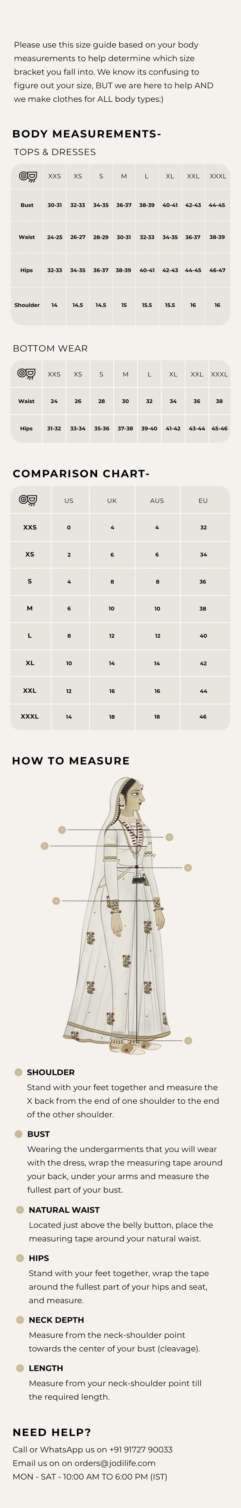 Size Chart - Inches