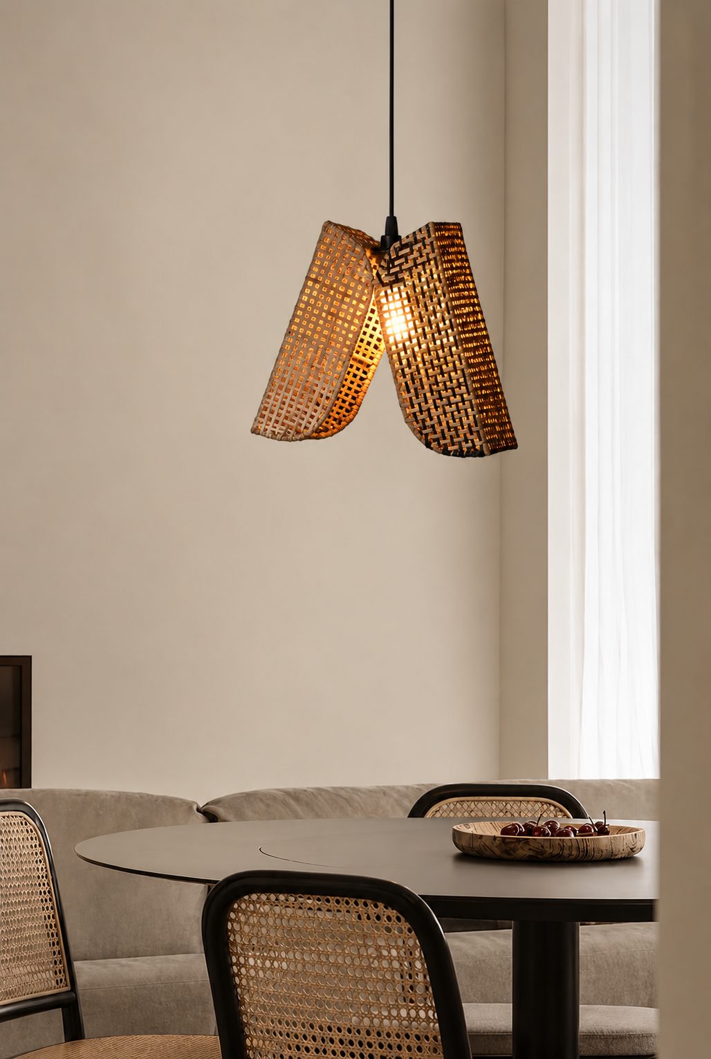 Akito Cane Pendant Lamp (Shipping Only In India)