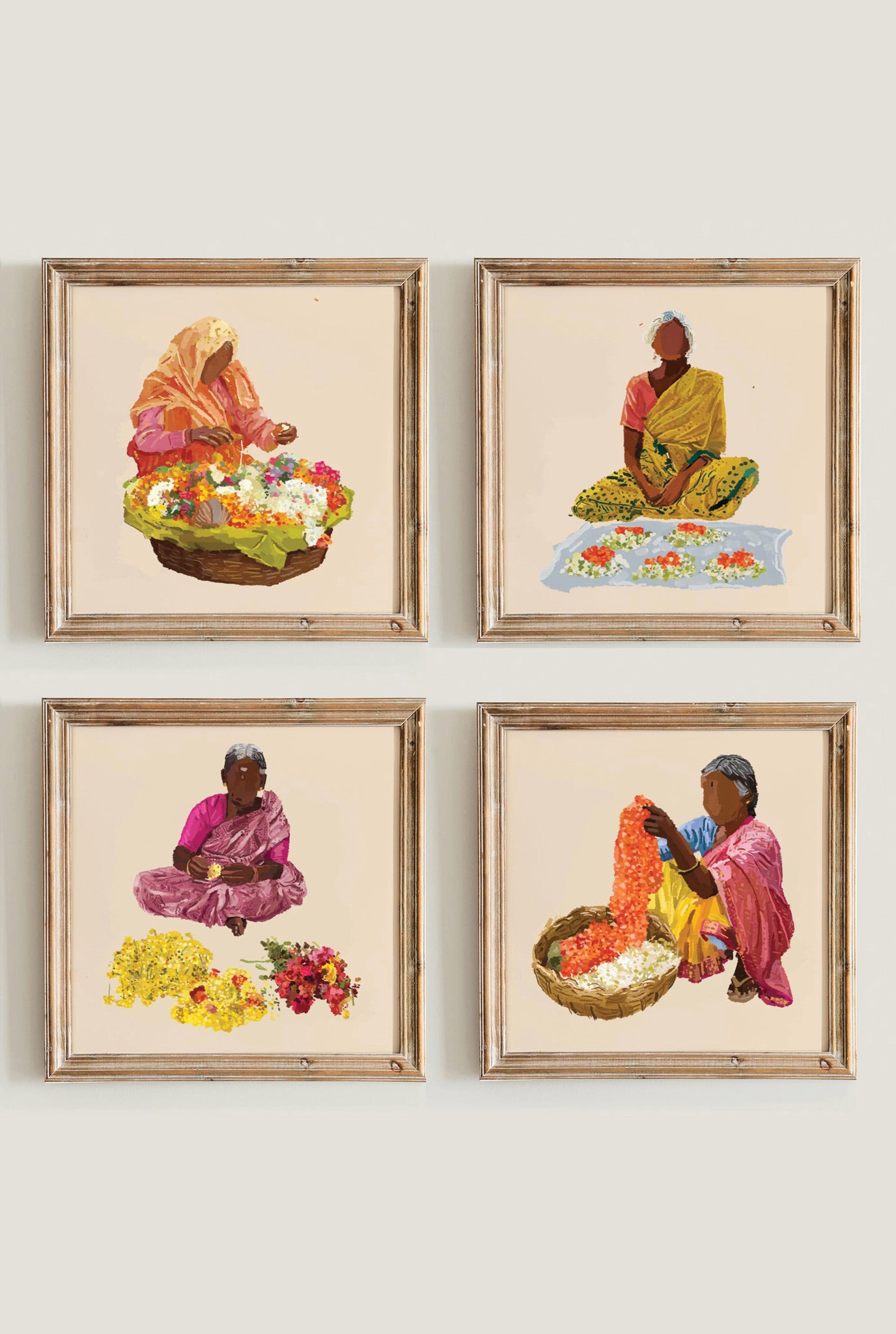 FLOWER SELLERS SET 6 ART PRINT