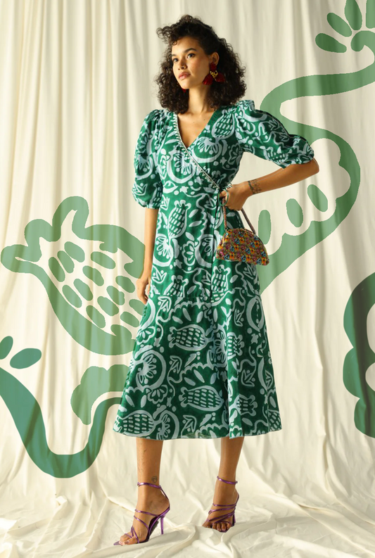 green-hand-block-print-cotton-wrap-womens-dress