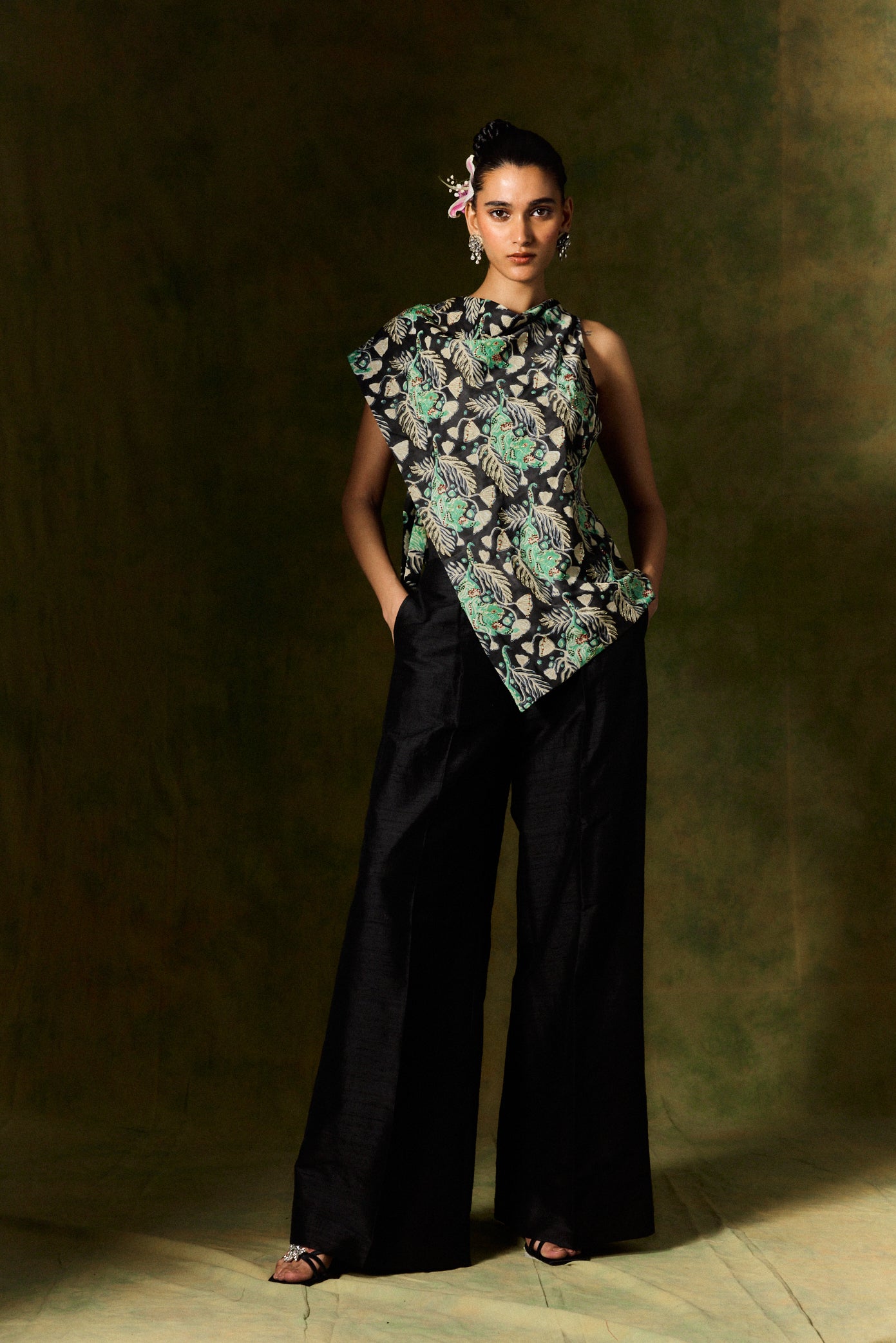 Gulsher Silk Trouser Set