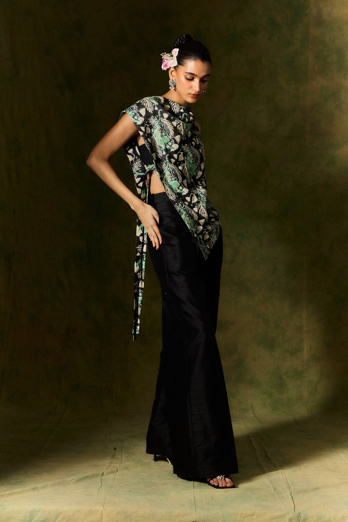 Gulsher Silk Trouser Set