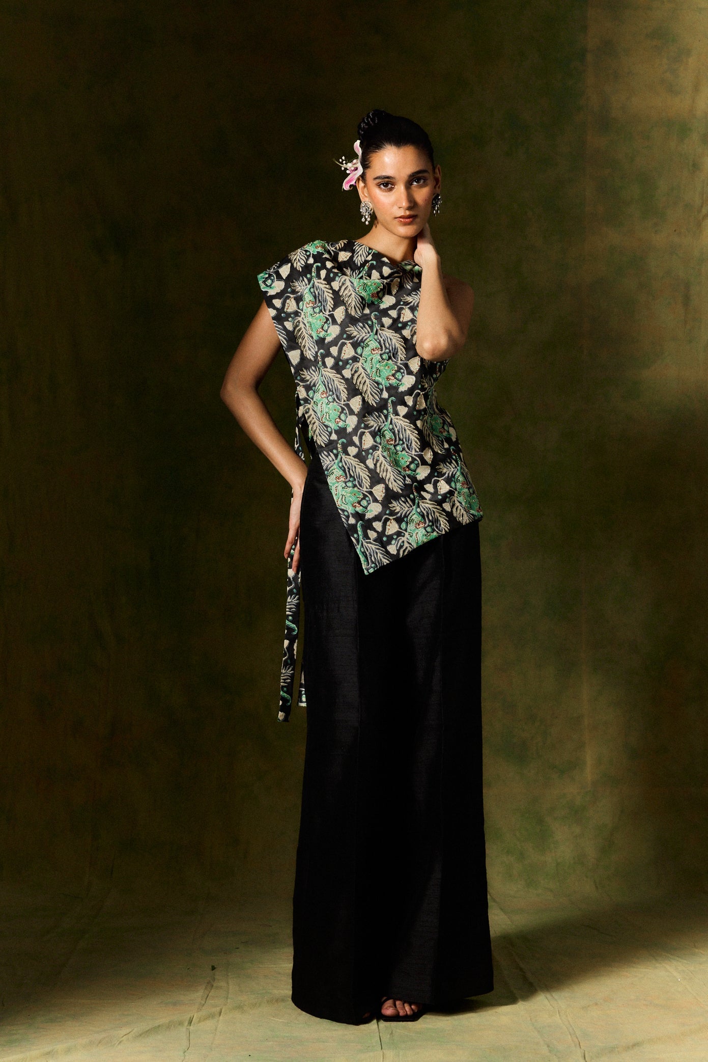 Gulsher Silk Trouser Set
