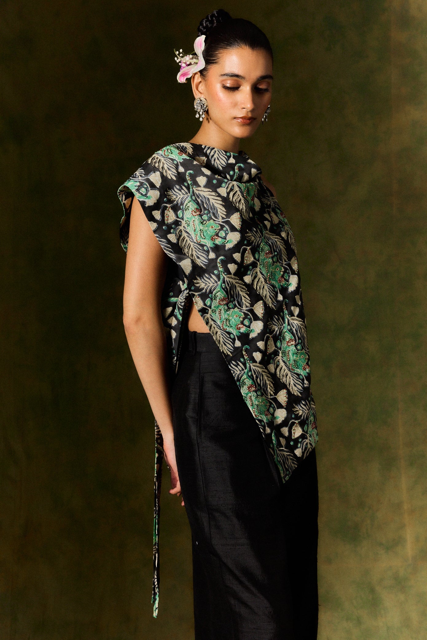 Gulsher Silk Trouser Set