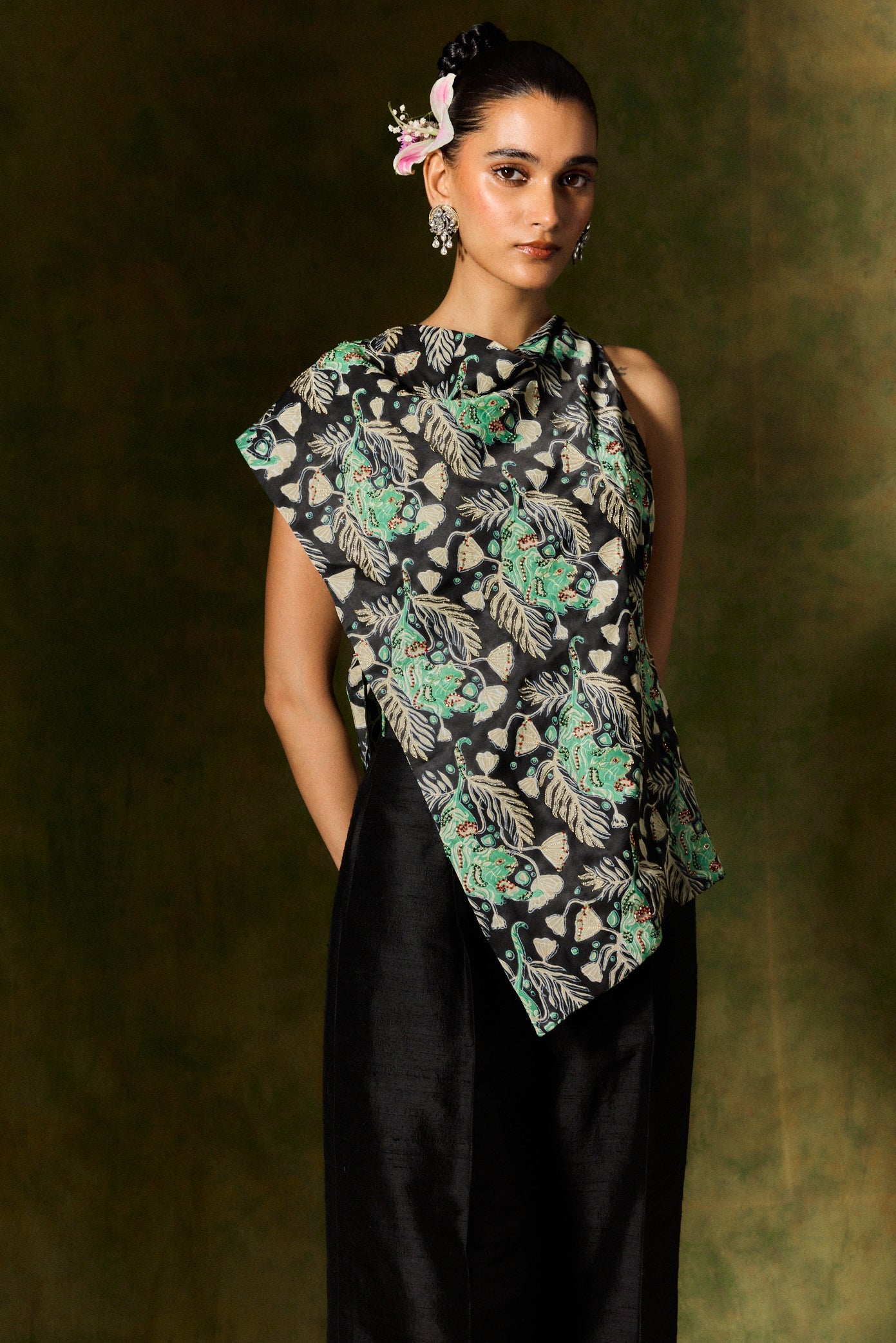 Gulsher Silk Trouser Set