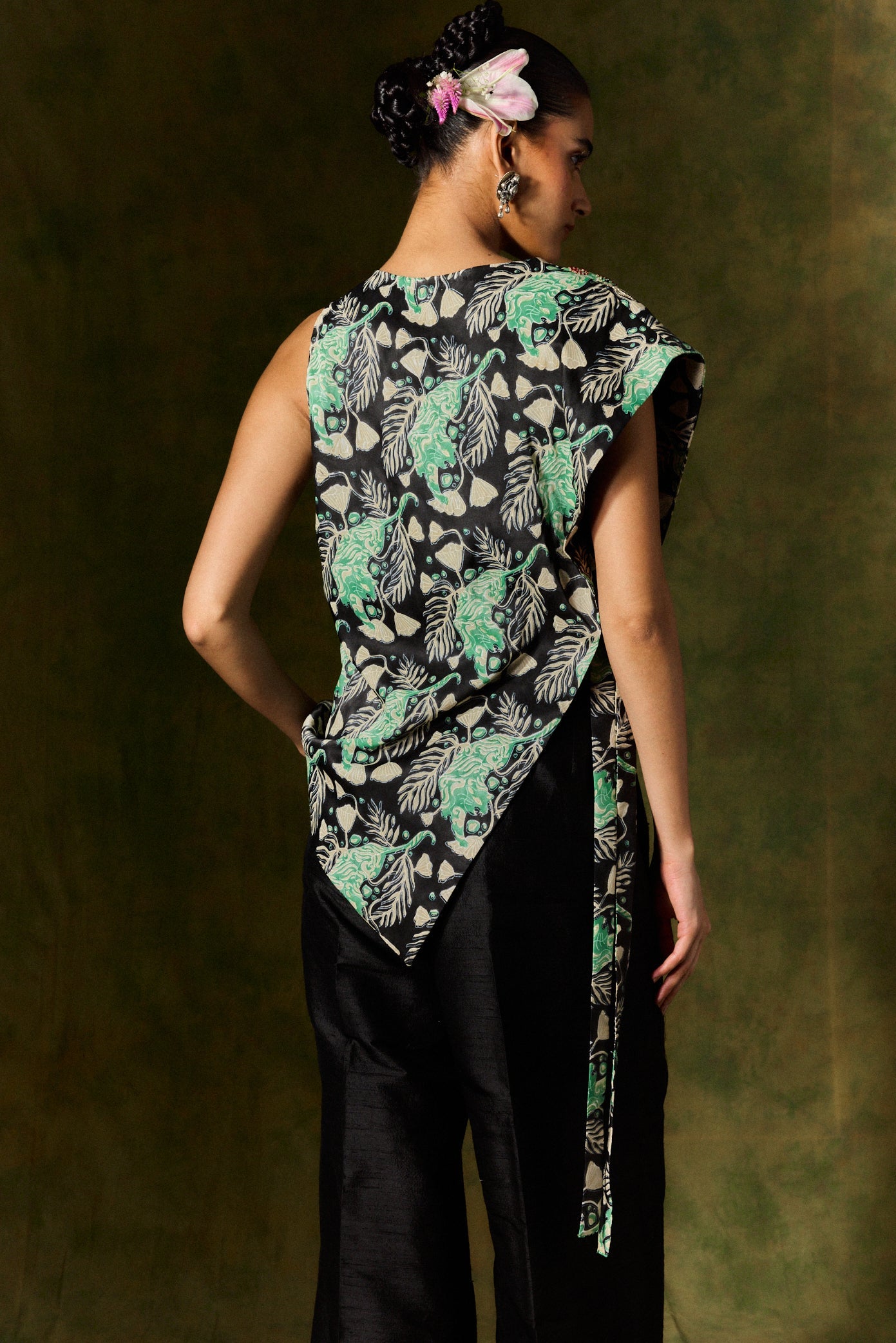 Gulsher Silk Trouser Set