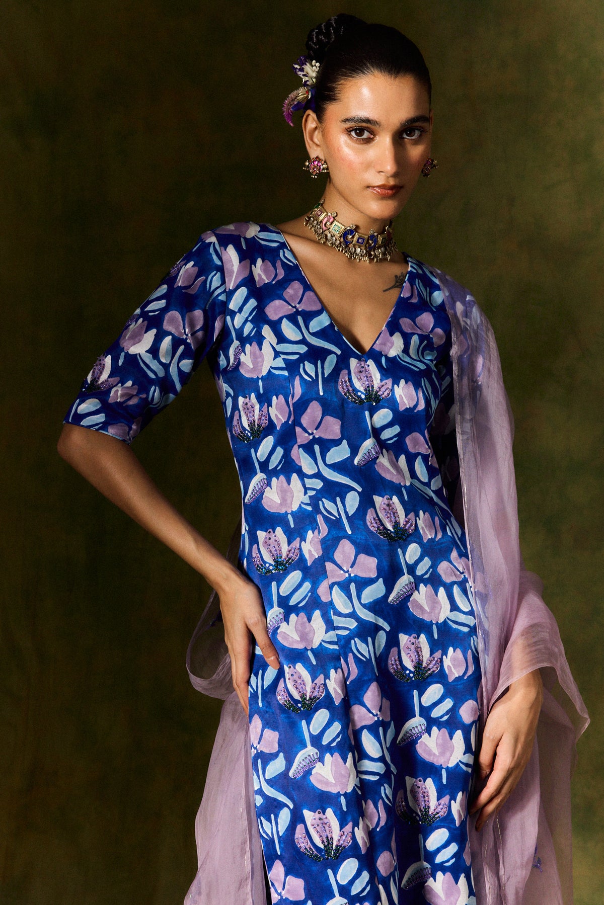 Neelam Silk Kurta Set + Dupatta